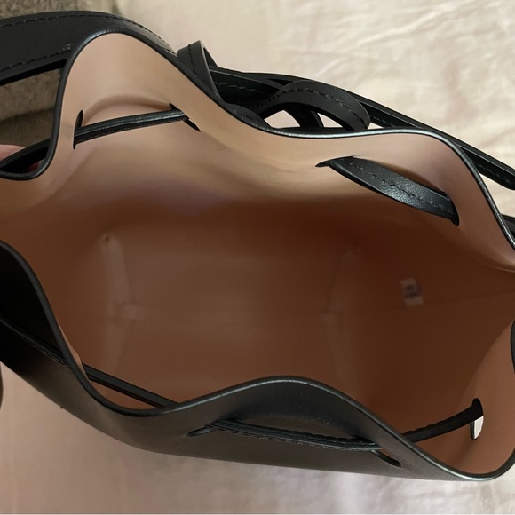 Mansur Gavriel Mini Bucket Bag in Black / Ballerina - Picture 4 of 6